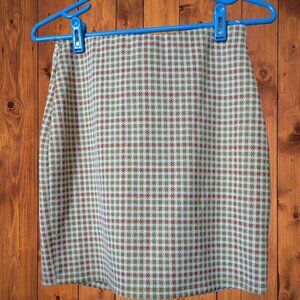 Ludovica BCBG Women's Medium Pull On Elastic Waist Houndstooth Skirt Stretch